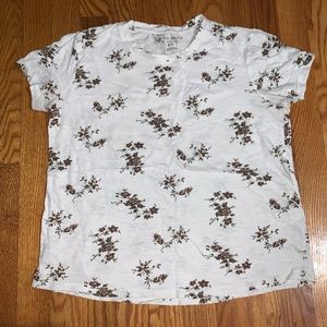 Lucky Brand Brown Flowers T-shirt